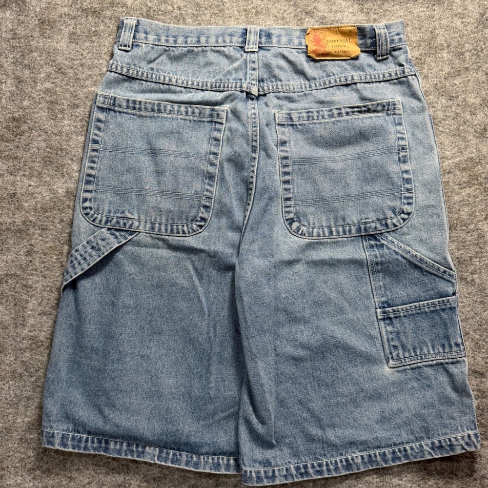 Vintage Y2K Imperial Court Mens 34 Denim Baggy Carpenter Shorts Blue